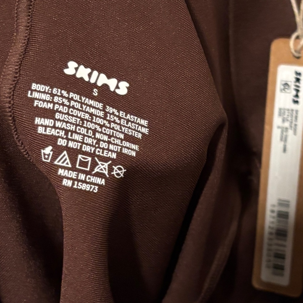 SKIMS BODY CONTOUR LIFT UNDERWIRE THONG BODYSUIT SIZE S SMALL COCOA NWT NEW - Picture 9 of 10